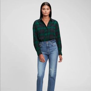 Blue, Green Light Weight Flannel, medium